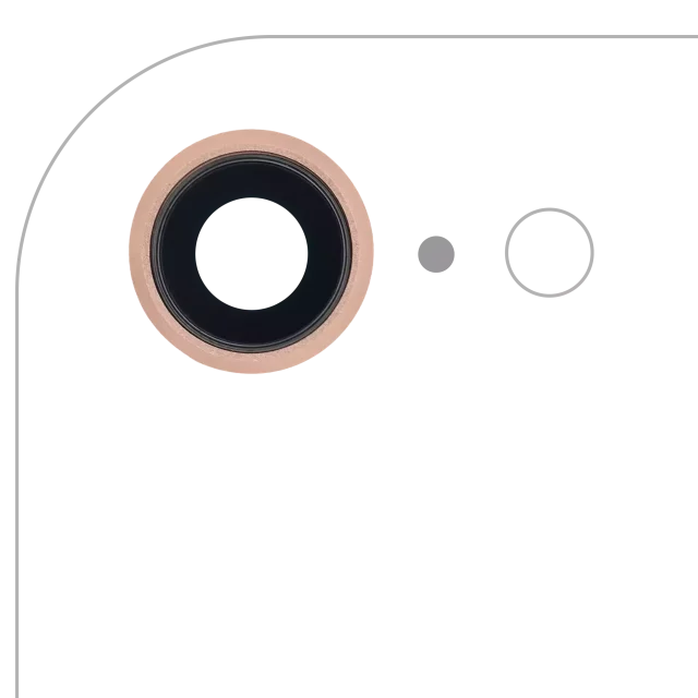 Lentila Camera Spate Cu Suport Si Rama iPhone 8 (Gold) (10 Pack)