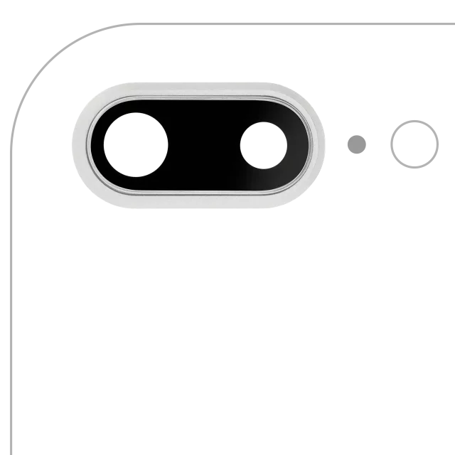 Lentila Camera Spate Cu Suport Si Rama iPhone 8 Plus AMPlus (Silver) (10 Pack)