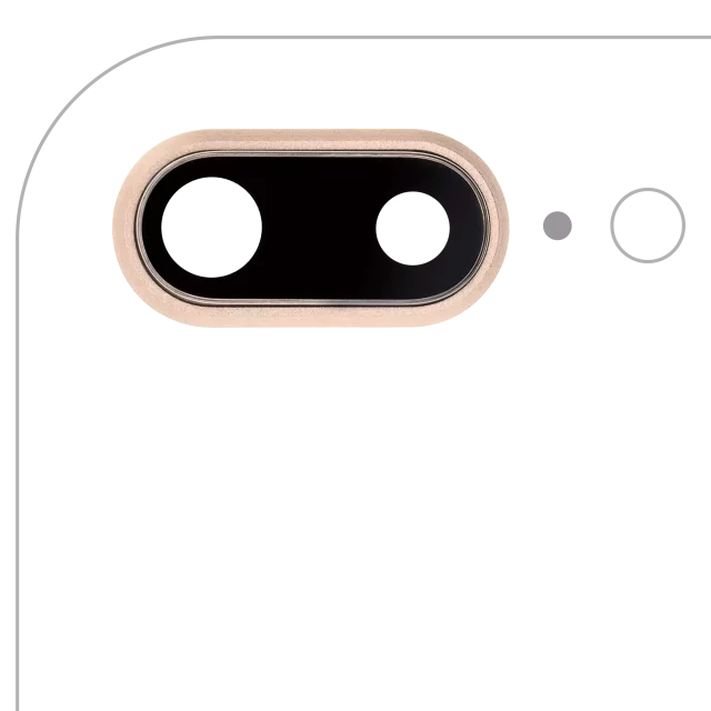 Lentila Camera Spate Cu Suport Si Rama iPhone 8 Plus (Gold) (10 Pack) Premium