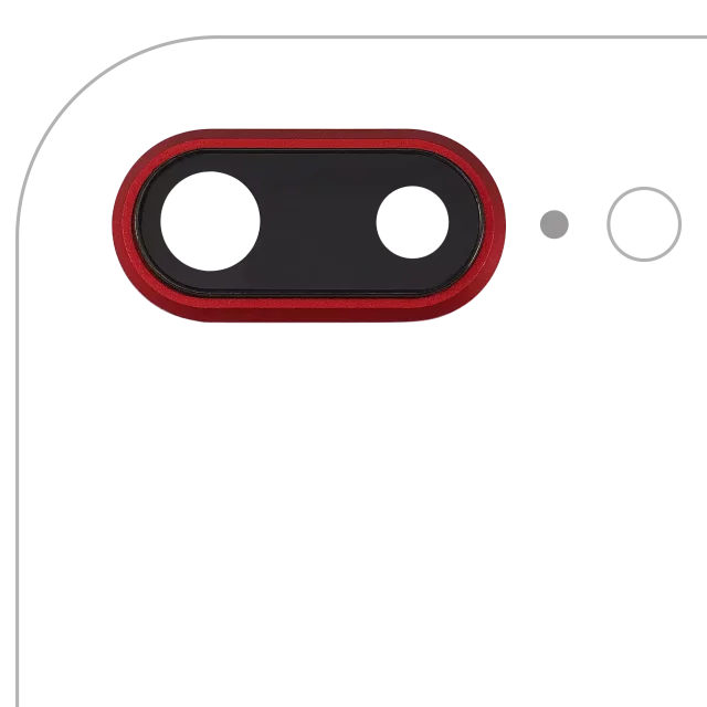 Lentila Camera Spate Cu Suport Si Rama iPhone 8 Plus (Red) (10 Pack) Premium