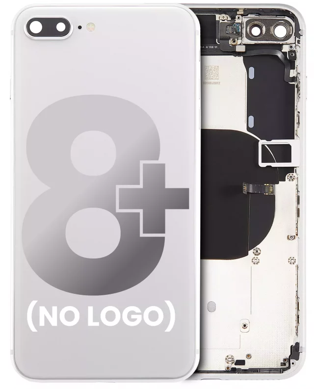Carcasa Spate Sticla iPhone 8 Plus AMPlus (No Logo) (Silver)