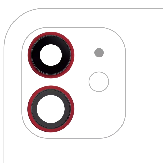 Lentila Camera Spate Cu Suport Si Rama iPhone 12 / 12 Mini (Red) Premium
