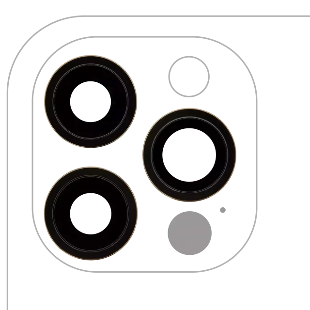 Lentila Camera Spate Cu Suport Si Rama iPhone 12 Pro (3 Piece Set) Premium (Gold)