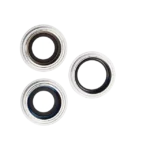 Lentila Camera Spate Cu Suport Si Rama iPhone 12 Pro (3 Piece Set) Premium (Silver) – imaginea 2