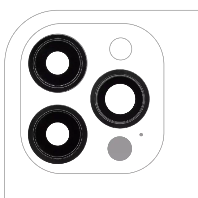 Lentila Camera Spate Cu Suport Si Rama iPhone 12 Pro Max (3 Piece Set) Premium (Graphite)