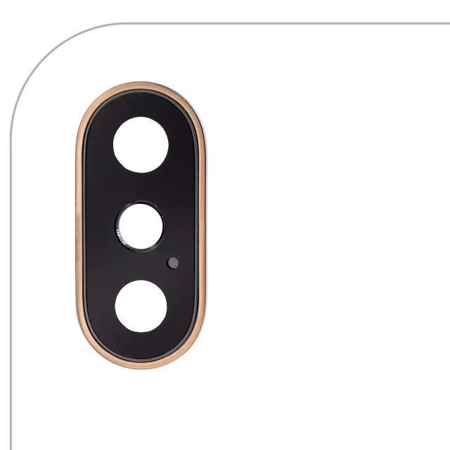 Lentila Camera Spate Cu Suport Si Rama iPhone XS / XS Max (Gold)