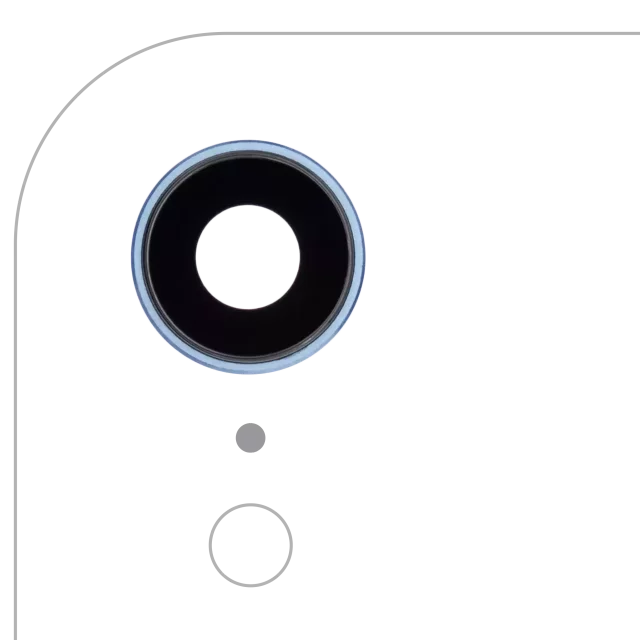 Lentila Camera Spate Cu Suport Si Rama iPhone XR (Blue) (10 Pack) Premium