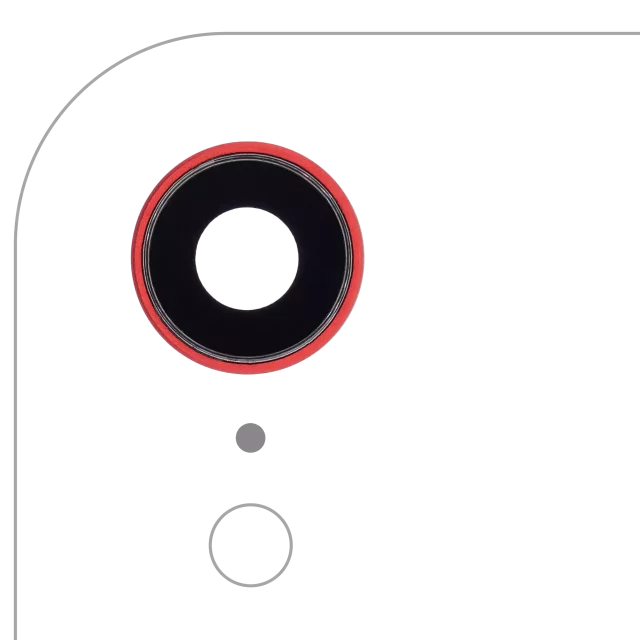 Lentila Camera Spate Cu Suport Si Rama iPhone XR (Red) (10 Pack) Premium