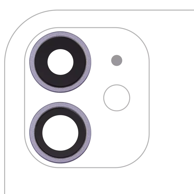 Lentila Camera Spate Cu Suport Si Rama iPhone 11 ( 2 Piece) AMPlus (Purple)