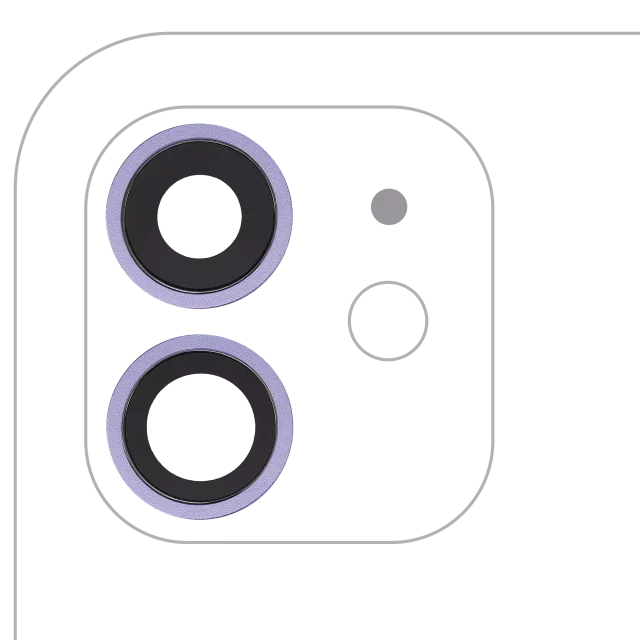 Lentila Camera Spate Cu Suport Si Rama iPhone 12 / 12 Mini (Purple) Premium