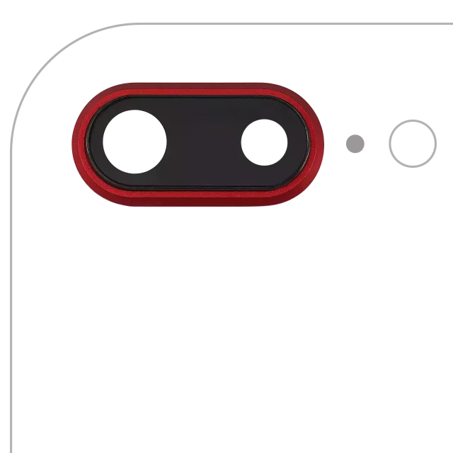 Lentila Camera Spate Cu Suport Si Rama iPhone 8 Plus AMPlus (Red) (10 Pack)