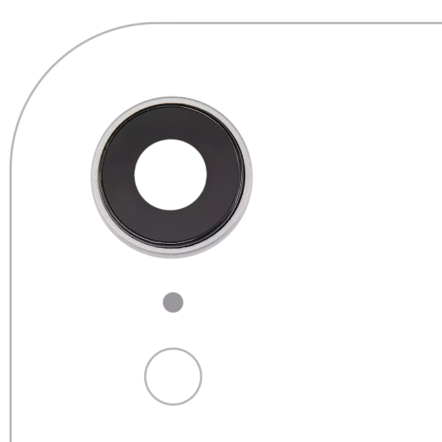 Lentila Camera Spate Cu Suport Si Rama iPhone XR (White) (10 Pack) Premium