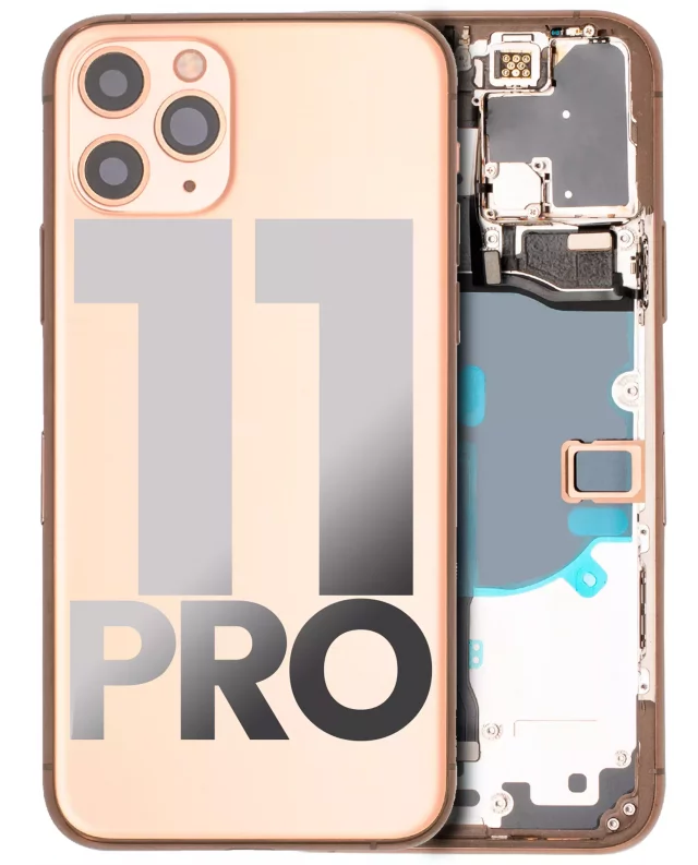 Carcasa Spate Sticla iPhone 11 Pro Pull A (Matte Gold)