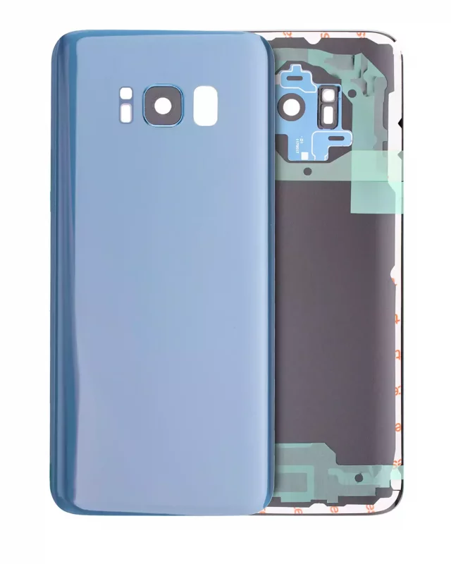 Capac Spate Sticla Samsung Galaxy S8 AMPlus (No Logo) (Coral Blue)