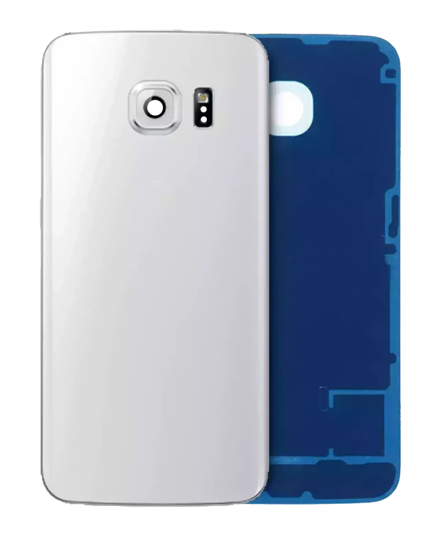 Capac Spate Sticla Cu Lentile Camera Samsung Galaxy S6 Edge Service Pack (White)