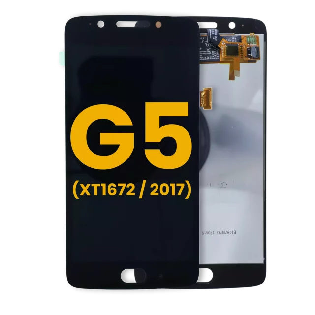 Ansamblu Display Motorola Moto G5 (XT1672 / 2017) Refurbished (Black) (Fara Rama)