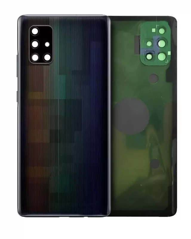 Capac Sticla Spate Cu Lentila Camera Samsung Galaxy A71 5G (A716U / 2020) Service Pack (Prism Cube Black)