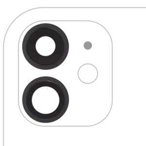 Lentila Camera Spate Cu Suport Si Rama iPhone 11 ( 2 Piece) Premium (Black)