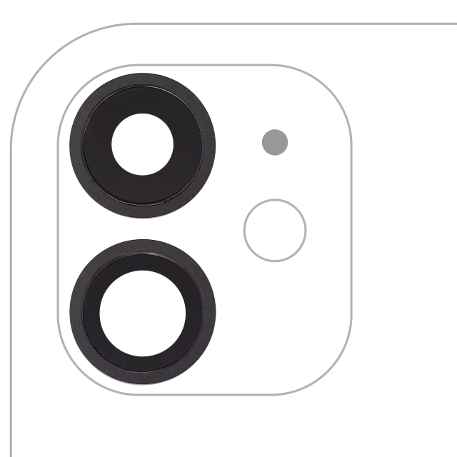 Lentila Camera Spate Cu Suport Si Rama iPhone 11 ( 2 Piece) Premium (Black)