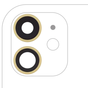 Lentila Camera Spate Cu Suport Si Rama iPhone 11 ( 2 Piece) Premium (Yellow)
