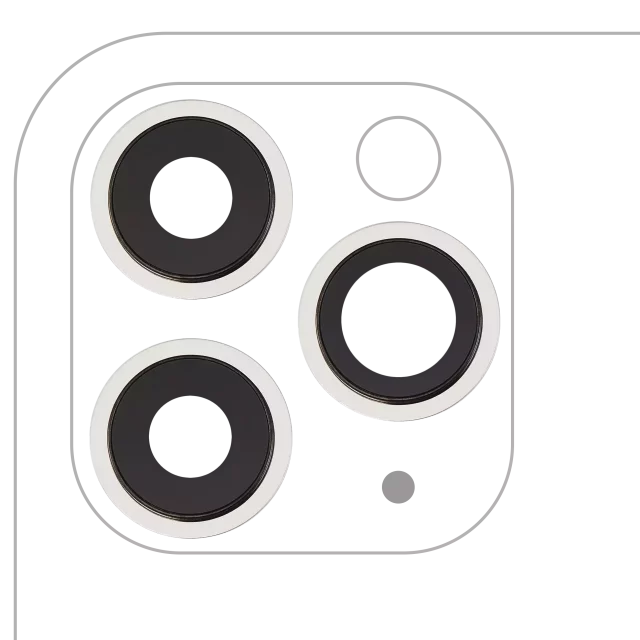 Lentila Camera Spate Cu Suport Si Rama iPhone 11 Pro / Pro Max (3 Piece Set) Premium (White)
