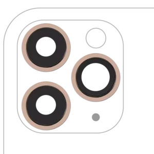 Lentila Camera Spate Cu Suport Si Rama iPhone 11 Pro / Pro Max (3 Piece Set) Premium (Gold)