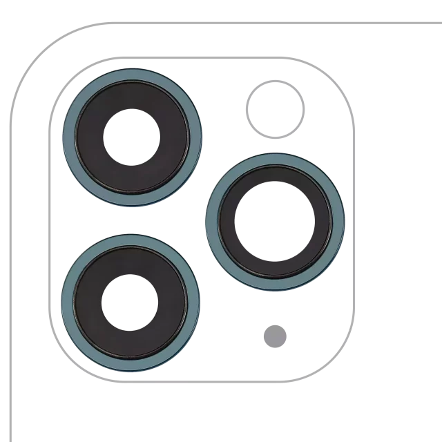 Lentila Camera Spate Cu Suport Si Rama iPhone 11 Pro / Pro Max (3 Piece Set) Premium (Green)
