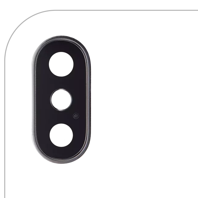 Lentila Camera Spate Cu Suport Si Rama iPhone X AMPlus (Silver) (10 Pack)
