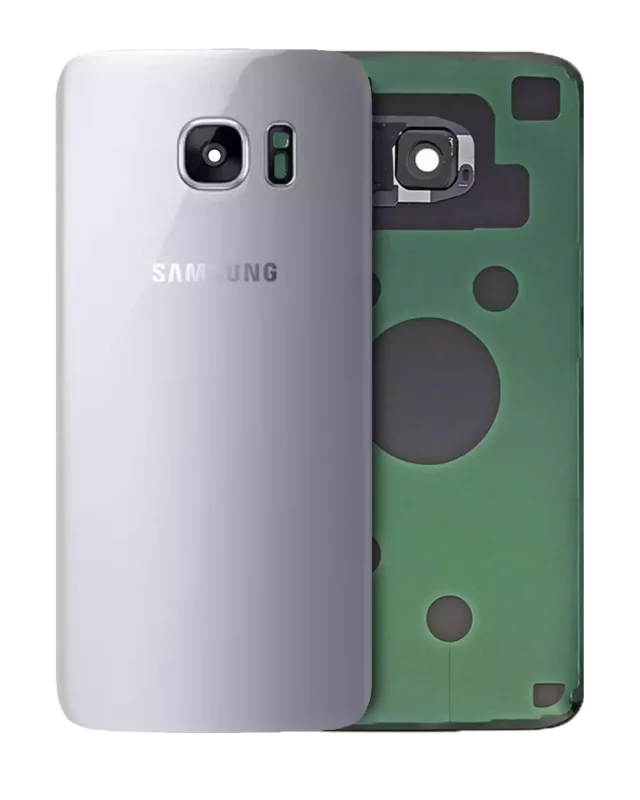 Capac Spate Sticla Samsung Galaxy S7 Edge Service Pack Original (Silver Titanium)