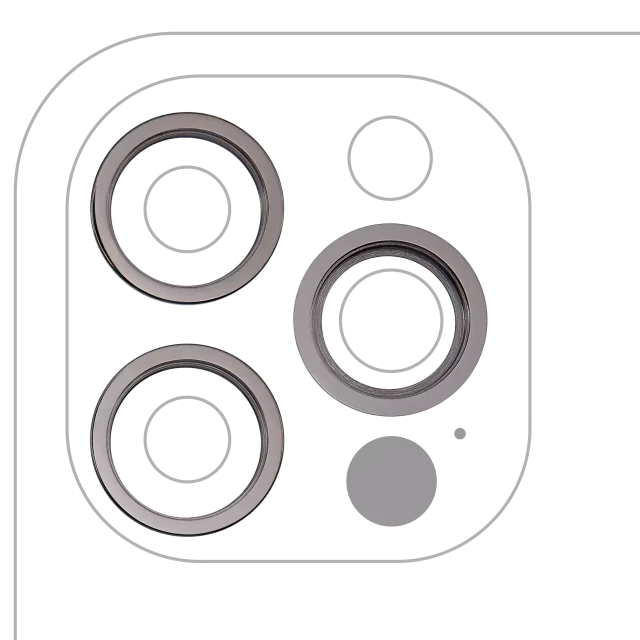 Inel Protectie Camera Spate iPhone 12 Pro (Graphite) (3 Piece Set)