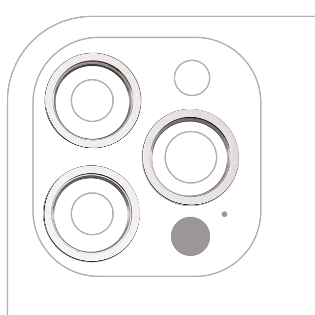 Inel Protectie Camera Spate iPhone 12 Pro Max (Silver) (3 Piece Set)