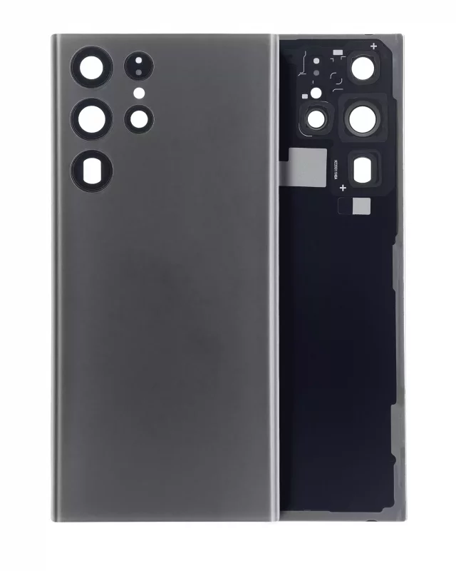 Capac Spate Sticla Samsung Galaxy S22 Ultra 5G AMPlus (No Logo) (Graphite)