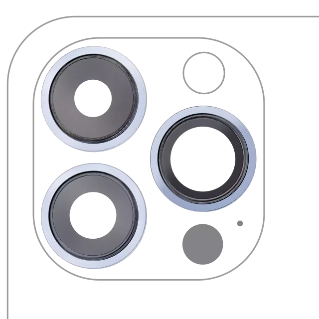 Lentila Camera Spate Cu Suport Si Rama iPhone 13 Pro / 13 Pro Max (Sierra Blue) Premium