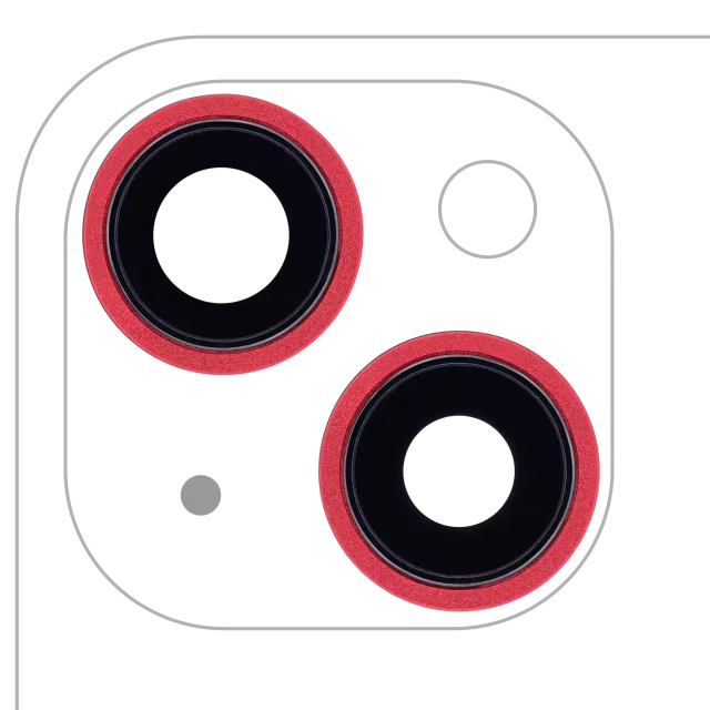 Lentila Camera Spate Cu Suport Si Rama iPhone 13 / 13 Mini ( 2 Piece) Premium (Red)