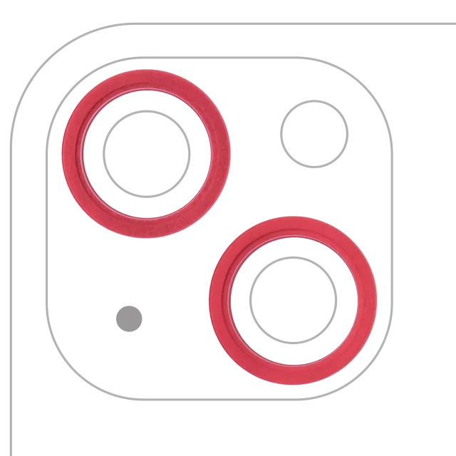 Inel Protectie Camera Spate Telefon iPhone 13 / 13 Mini (Red) (2 Piece Set)