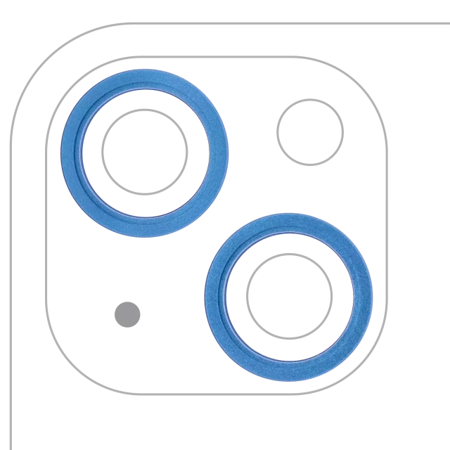 Inel Rama Camera Spate Telefon iPhone 13 / 13 Mini (Blue) (2 Piece Set)