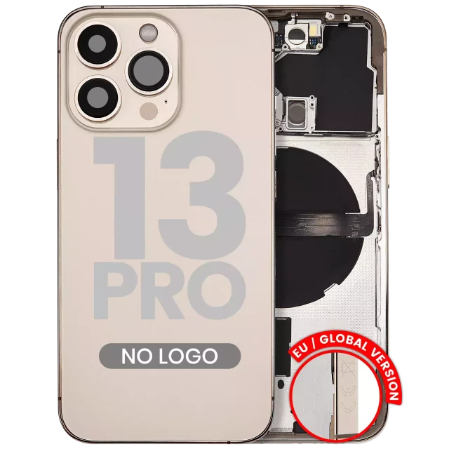 Capac Spate Sticla iPhone 13 Pro AMPlus (No Logo) (Gold)