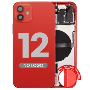 Capac Spate Sticla iPhone 12 AMPlus (No Logo) (Red)