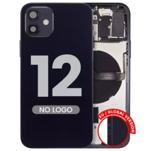 Capac Spate Sticla iPhone 12 AMPlus (No Logo) (Black)