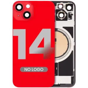 Capac Spate Sticla iPhone 14 Aftermarket (No Logo) (Red)