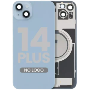 Capac Spate Sticla iPhone 14 Plus Aftermarket (No Logo) (Blue)