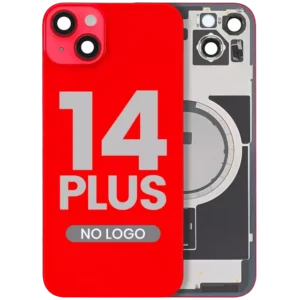 Capac Spate Sticla iPhone 14 Plus Aftermarket (No Logo) (Red)