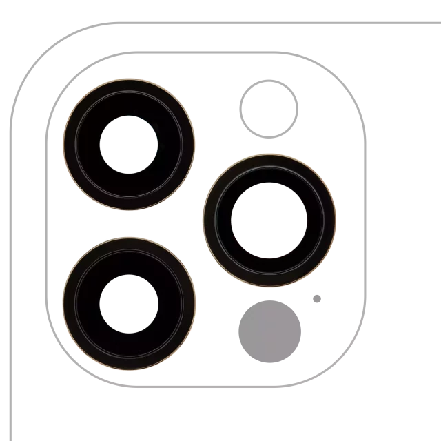 Lentila Camera Spate Cu Suport Si Rama iPhone 12 Pro (3 Piece Set) AMPlus (Gold)