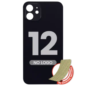 Capac Spate Sticla iPhone 12 (No Logo) (Black)