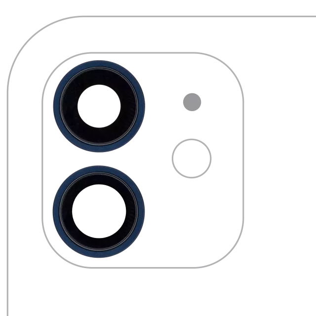 Lentila Camera Spate Cu Suport Si Rama iPhone 12 / 12 Mini AMPlus (Blue) (10 Pack)