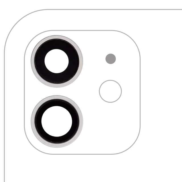 Lentila Camera Spate Cu Suport Si Rama iPhone 12 / 12 Mini AMPlus (White) (10 Pack)