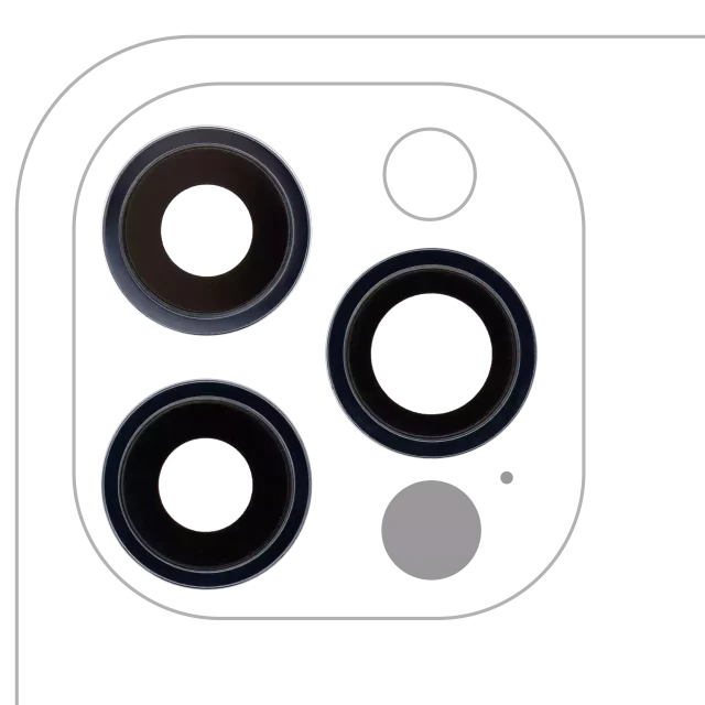 Lentila Camera Spate Cu Suport Si Rama iPhone 12 Pro (3 Piece Set) Premium (Pacific Blue)