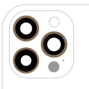 Lentila Camera Spate Cu Suport Si Rama iPhone 12 Pro Max (3 Piece Set) AMPlus (Gold)