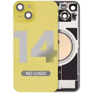 Capac Spate Sticla iPhone 14 Aftermarket (No Logo) (Yellow)