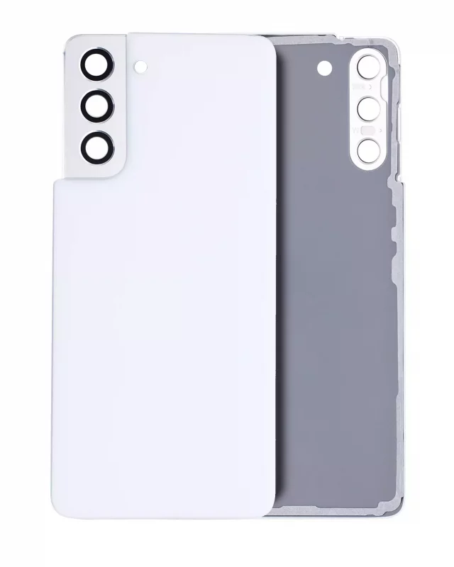 Capac Spate Sticla Samsung Galaxy Galaxy S21 5G AMPlus (Fara Logo) (Phantom White)